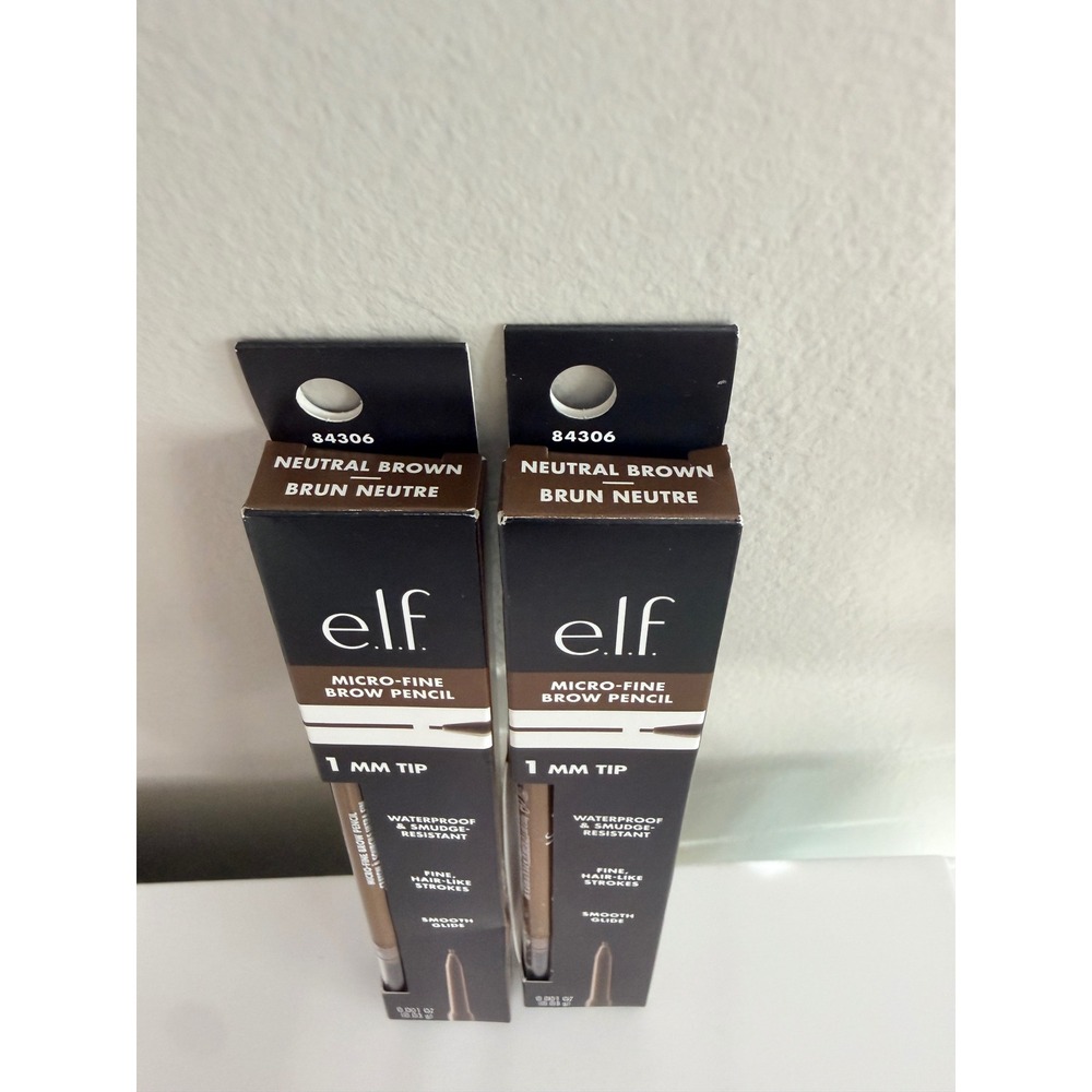 e.l.f. Micro-Fine Brow Pencil Women 2-Pack Neutral Brown 1mm Tip NWT